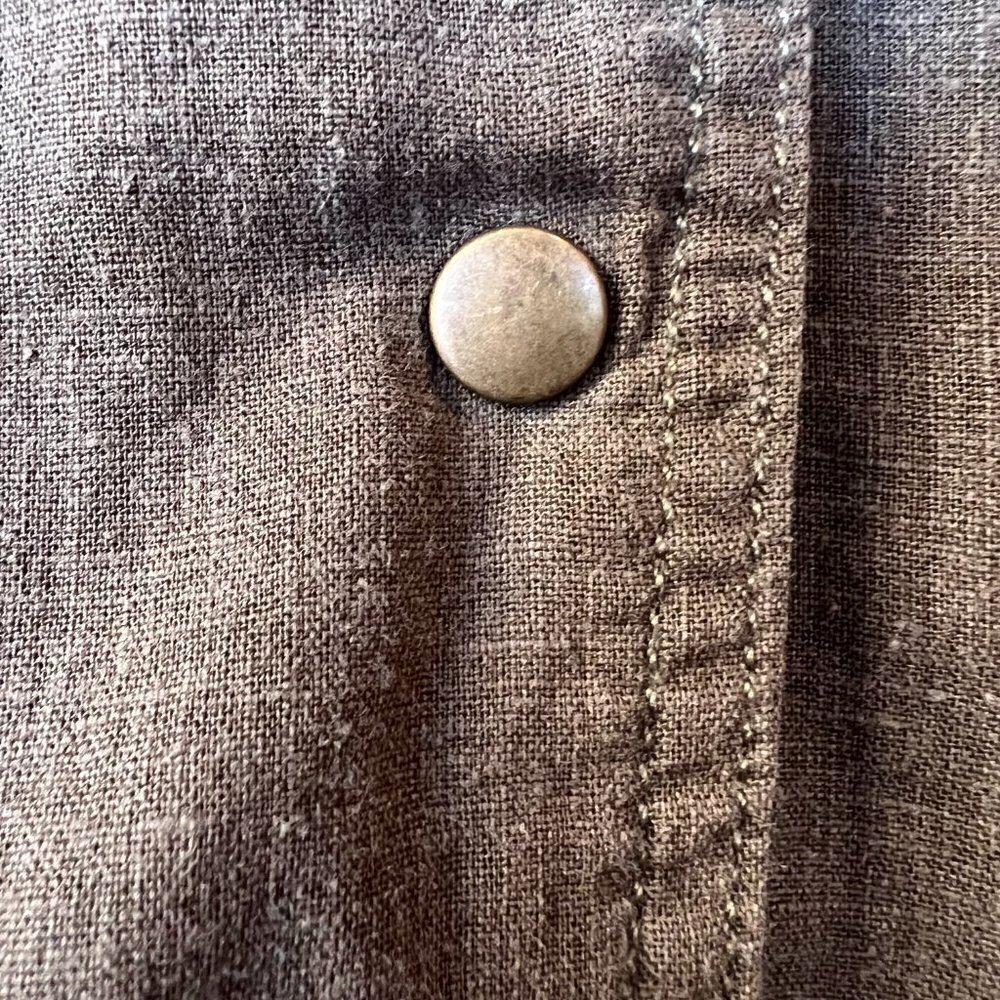 BDG Urban Outfitters Jacket Womens SZ S/P Khaki Olive Green Linen Blend Military - Picture 7 of 14